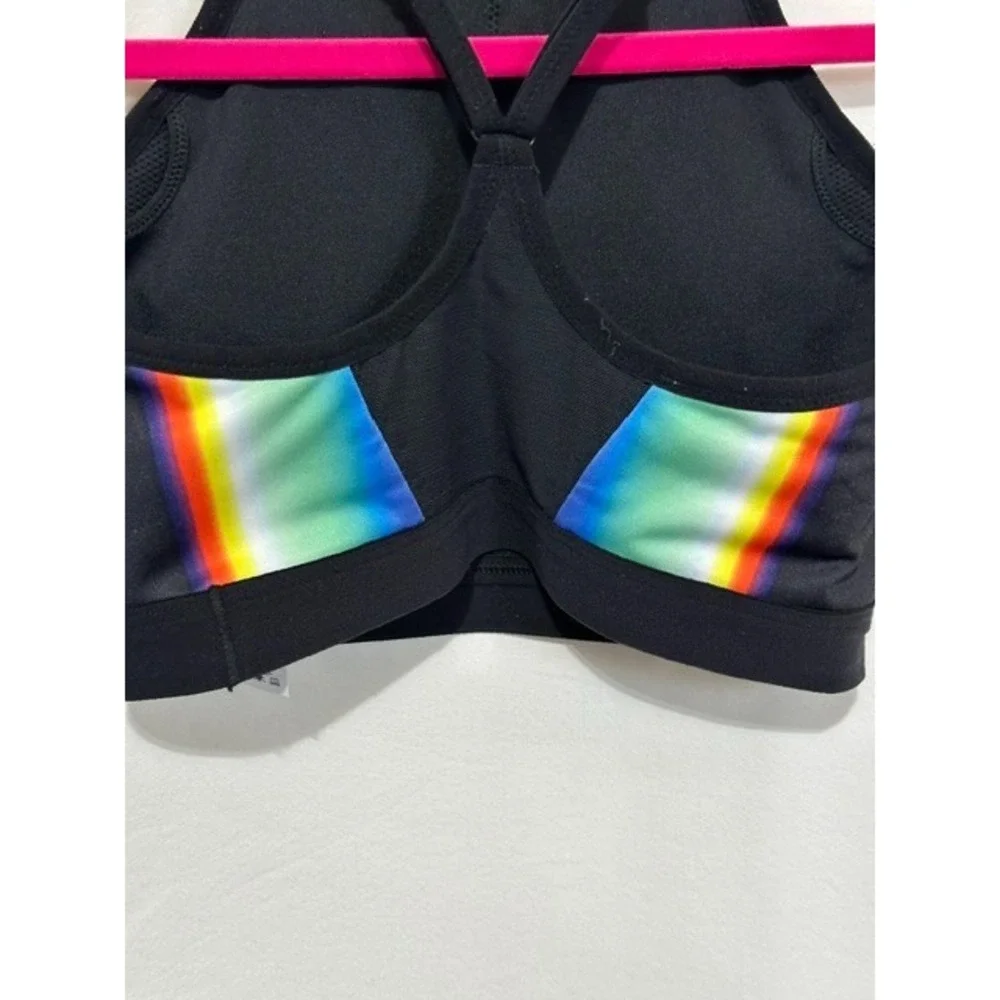 Nike Brand Size Small Multicolor Swoosh Padded Racerback Sports Bra No Pads
